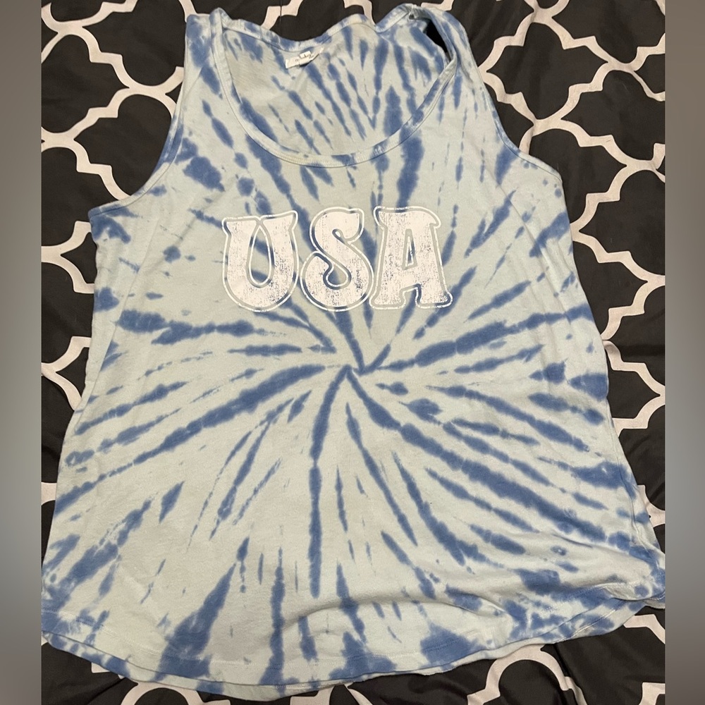 USA tie dye tank large